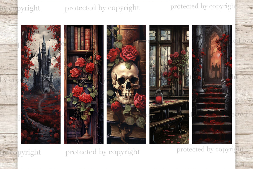 Dark Academy Bookmarks Gothic Printable Paper So Fontsy