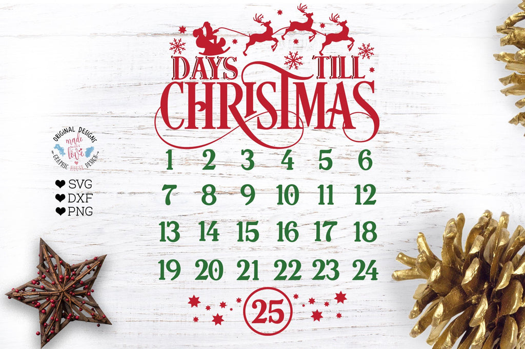 Days Till Christmas Countdown Calendar So Fontsy