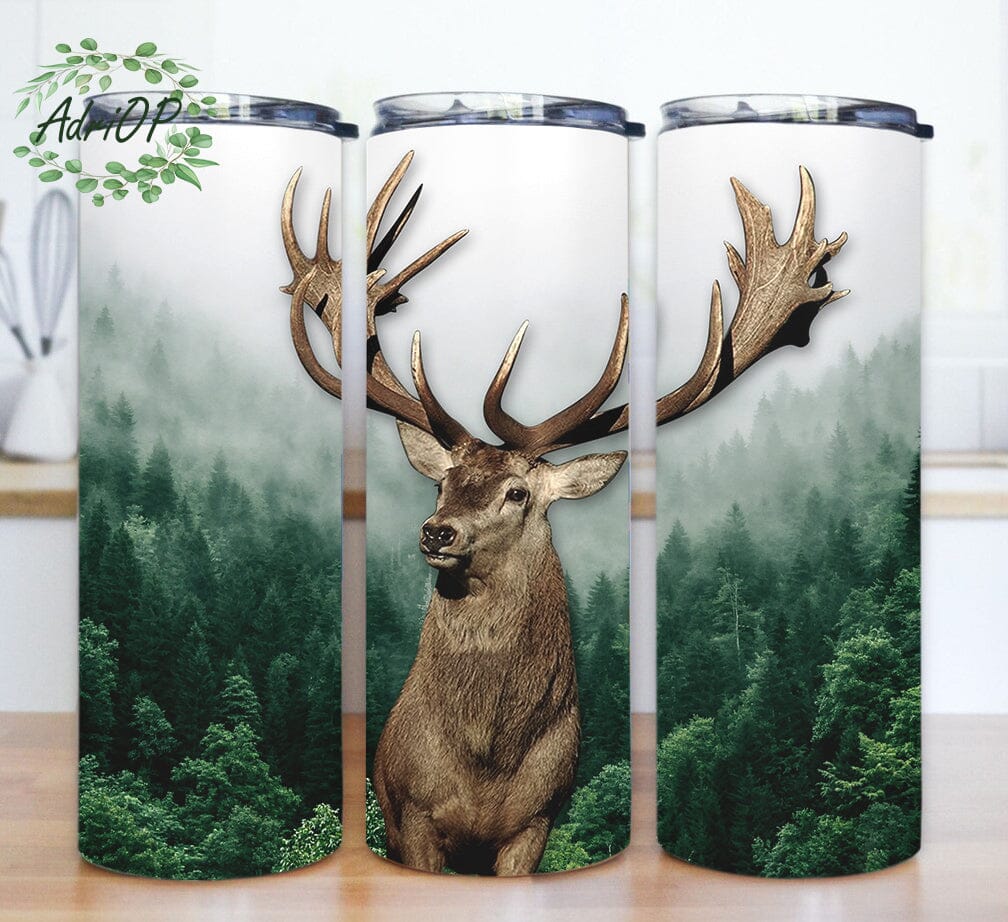 Deer Hunting Tumbler, 20oz Skinny Tumbler Sublimation Designs Hunting ...