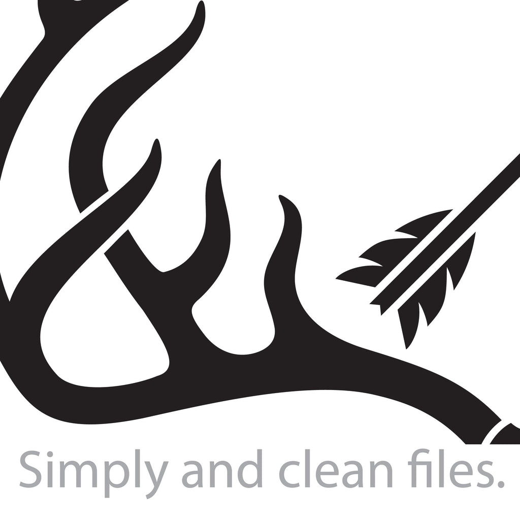 crossed fish hooks & skull Deer skull with antlers and crossed arrows. Cut files for Cricut. Clip Art  silhouette (eps, svg, pdf, png, dxf, jpeg)