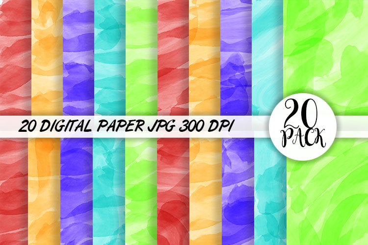 Digital Paper watercolor background - So Fontsy