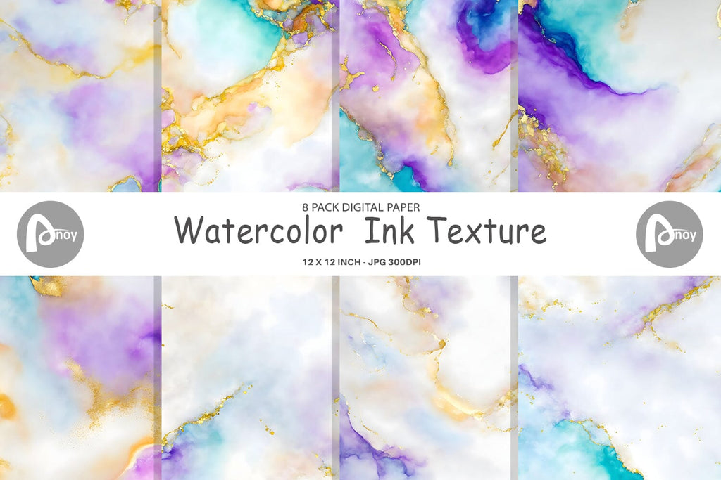 Digital Paper Watercolor Ink Texture - So Fontsy