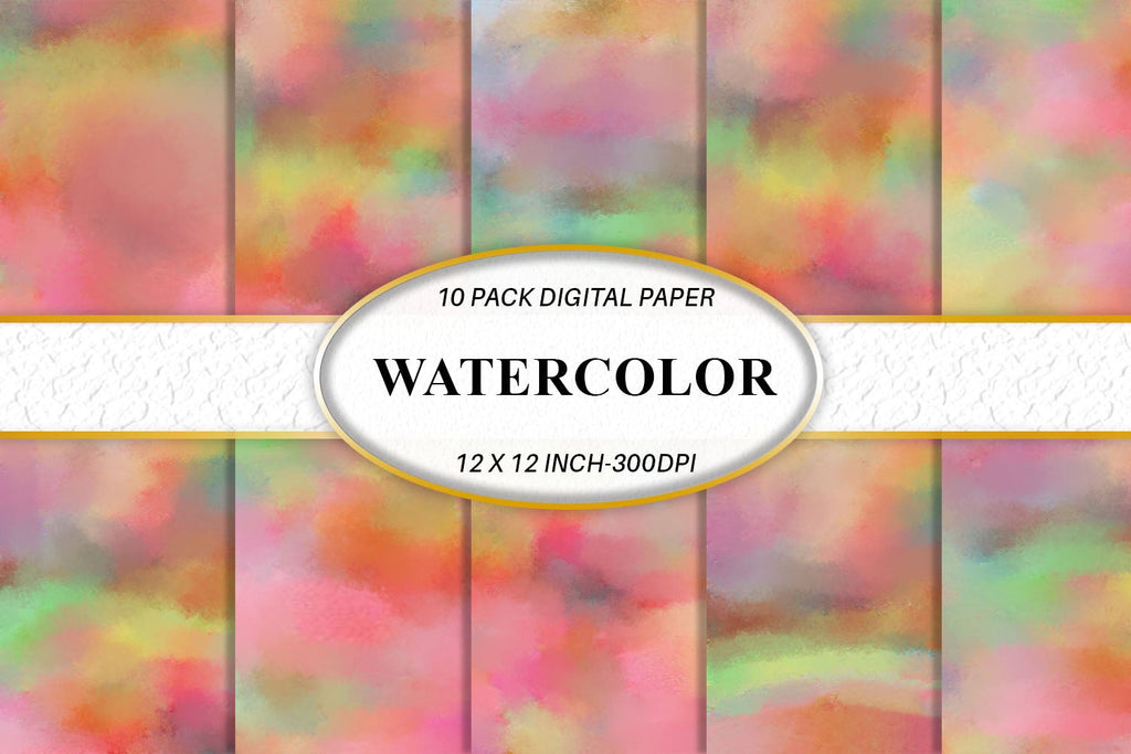 Digital paper watercolor - So Fontsy