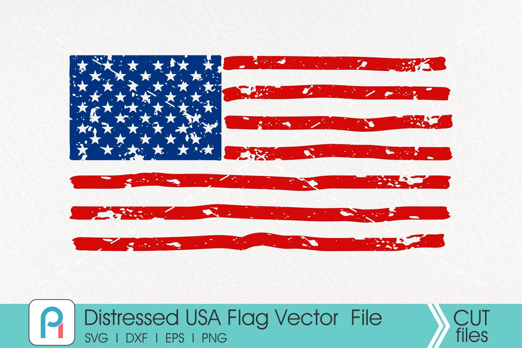 Rustic American Flag Stencil Design - SVG FILE ONLY
