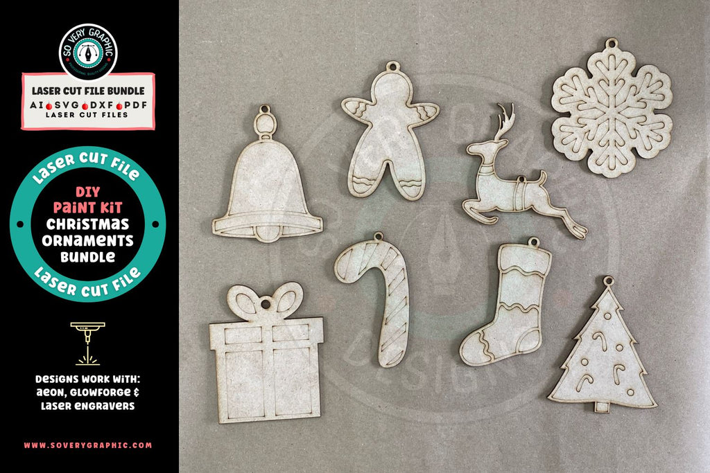 Christmas Ornaments for DiY Craft Kits Graphic by