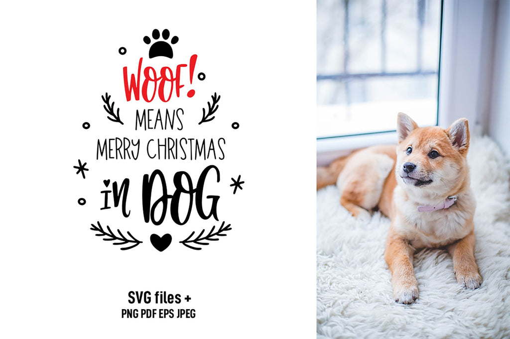 We Woof You A Merry Christmas SVG PNG Funny Dog Bandana Svg 