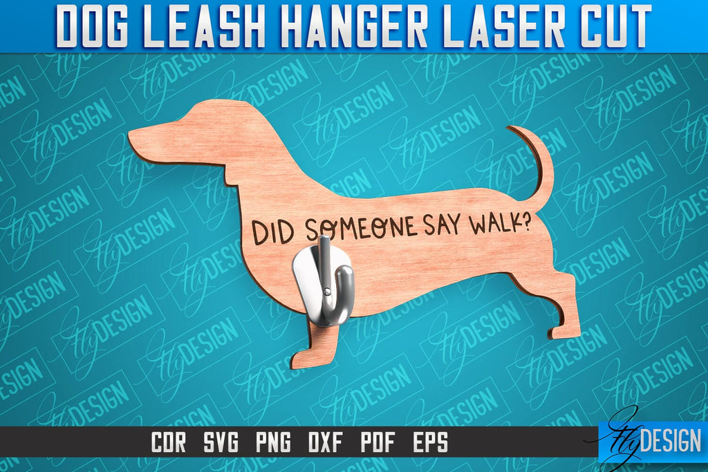 Dog Leash Hanger Laser Cut SVG Laser Cut File CNC Files So Fontsy
