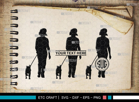 Dog Walker Monogram, Dog Walker Silhouette, Dog Walker SVG, Woman Walking Svg, Dog Svg, Dog Lover Svg, SB00352 SVG ETC Craft