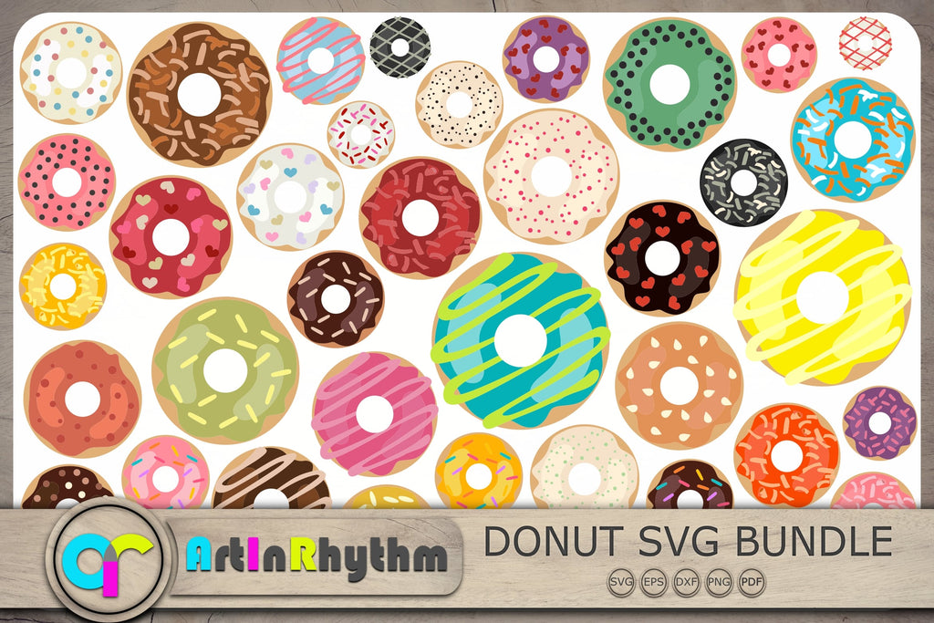 36 Donuts, Donut SVG bundle, Donut SVG, EPS, DXF, PDF, PNG, Donuts svg ...