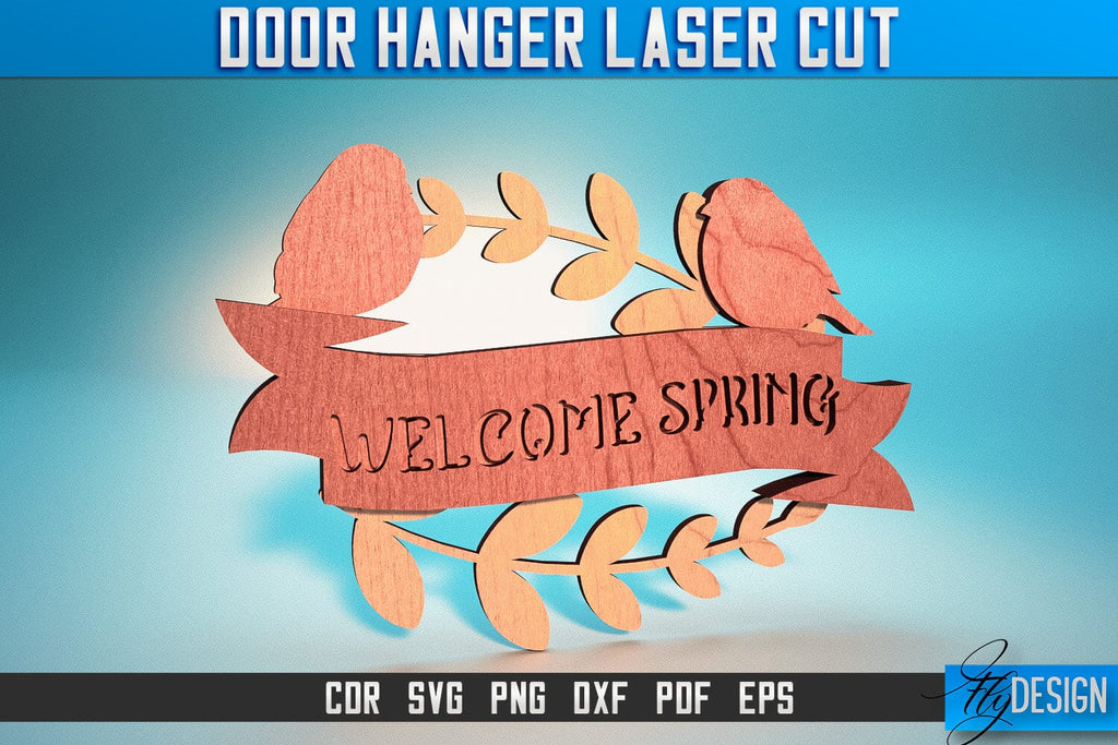 Door Hanger Laser Cut SVG | Door Hanger SVG Design | CNC Files - So Fontsy