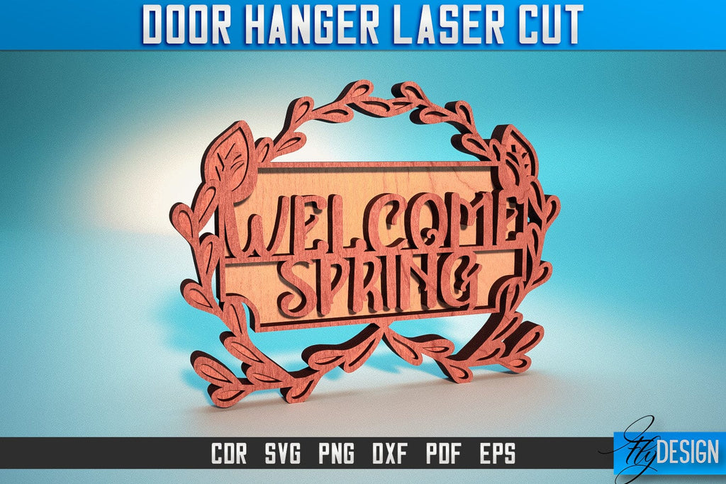 Door Hanger Laser Cut SVG | Door Hanger SVG Design | CNC Files - So Fontsy