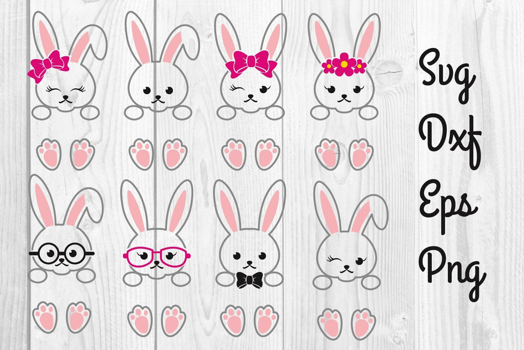 Easter Bunnies Bundle Svg, Easter Bunny Svg, bunny face svg - So Fontsy