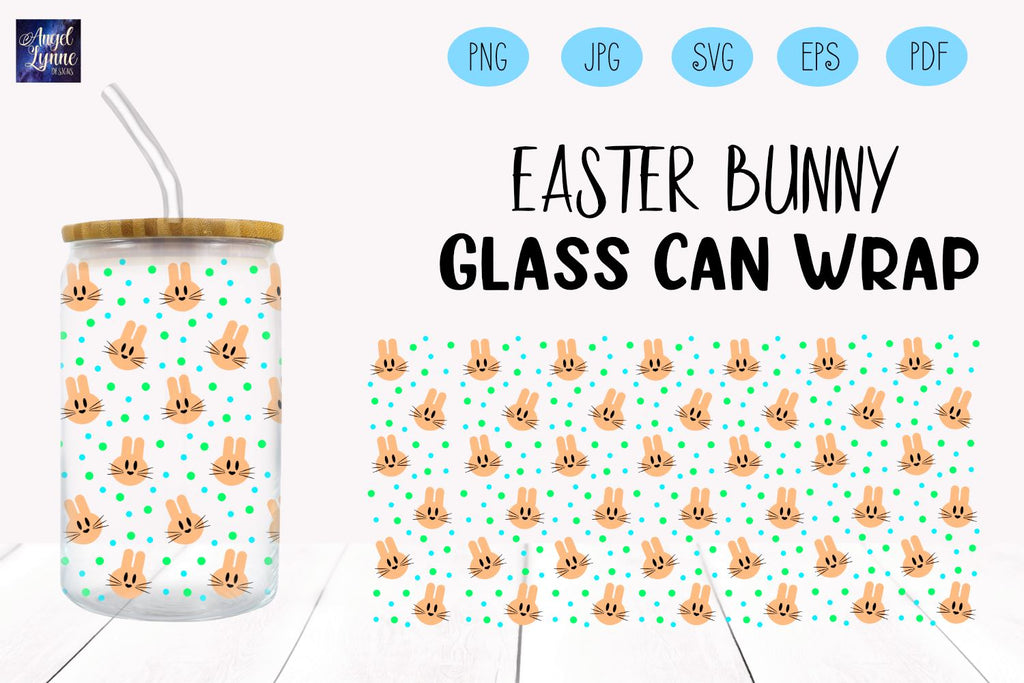 Easter Bunny Glass Wrap | Easter Bunny Libbey Glass Wrap - So Fontsy