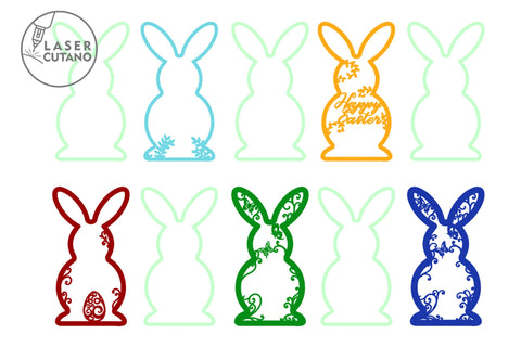 Easter Bunny Multilayer Laser Cut Files, Mandala, SVG, 3D Designs SVG LaserCutano