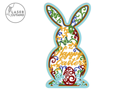 Easter Bunny Multilayer Laser Cut Files, Mandala, SVG, 3D Designs SVG LaserCutano