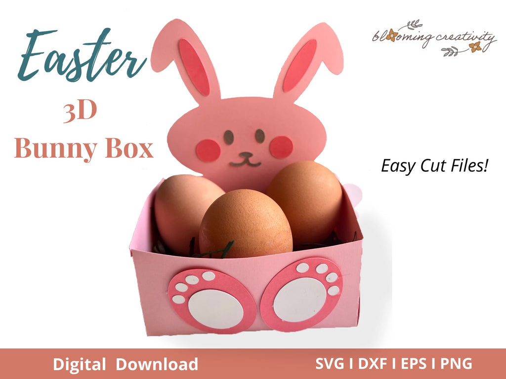 Easter Bunny Party Favor or Gift Box SVG, Easter SVG Box Template - So ...