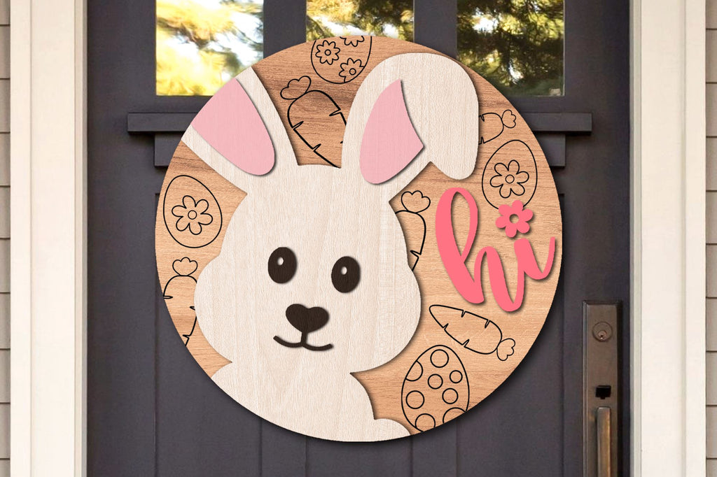Easter Bunny SVG | Easter Bunny Door Hanger | Laser Cut Files - So Fontsy