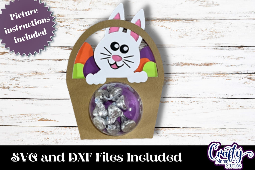 Easter Candy Dome Svg, Easter Bunny In Basket Candy Holder - So Fontsy