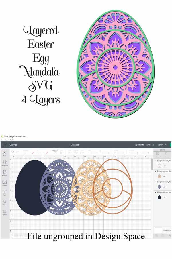 Easter Egg Layered 3D SVG - So Fontsy