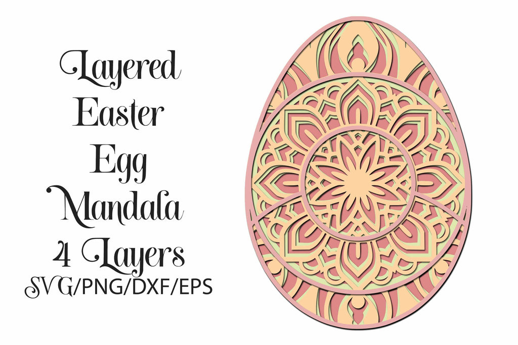 Easter Egg Mandala 3D Layered SVG file - So Fontsy