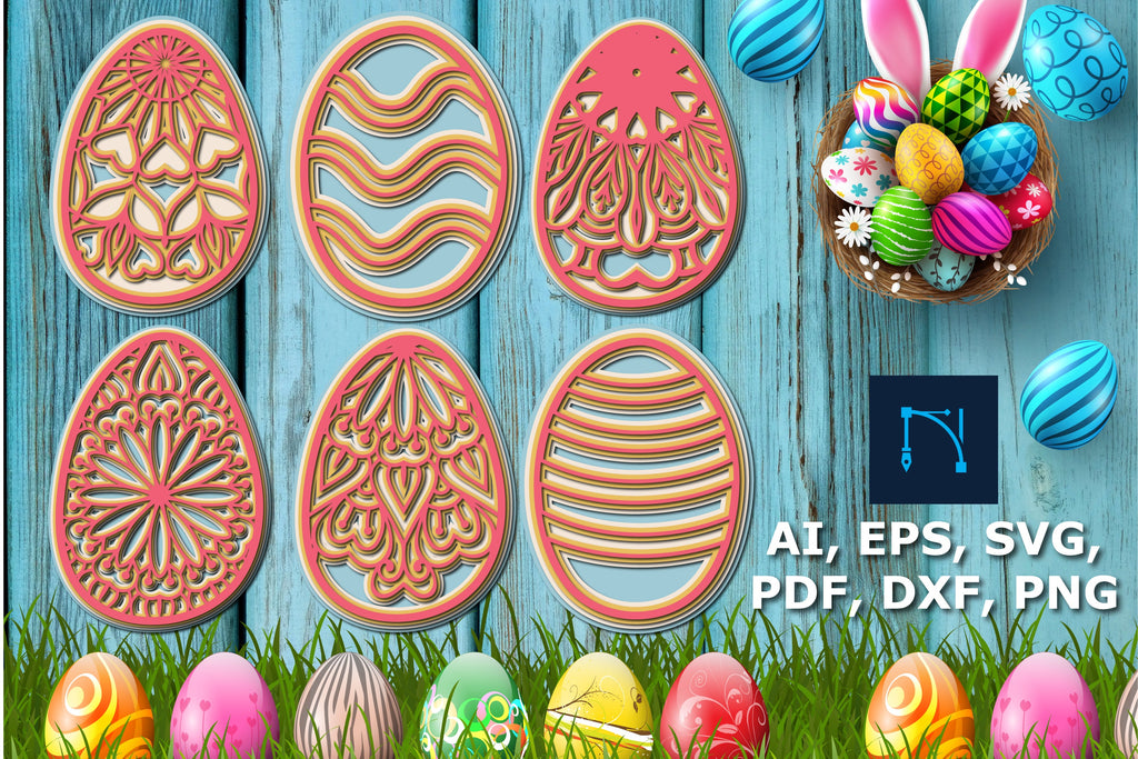 Easter egg multi-layer SVG bundle for decor - So Fontsy