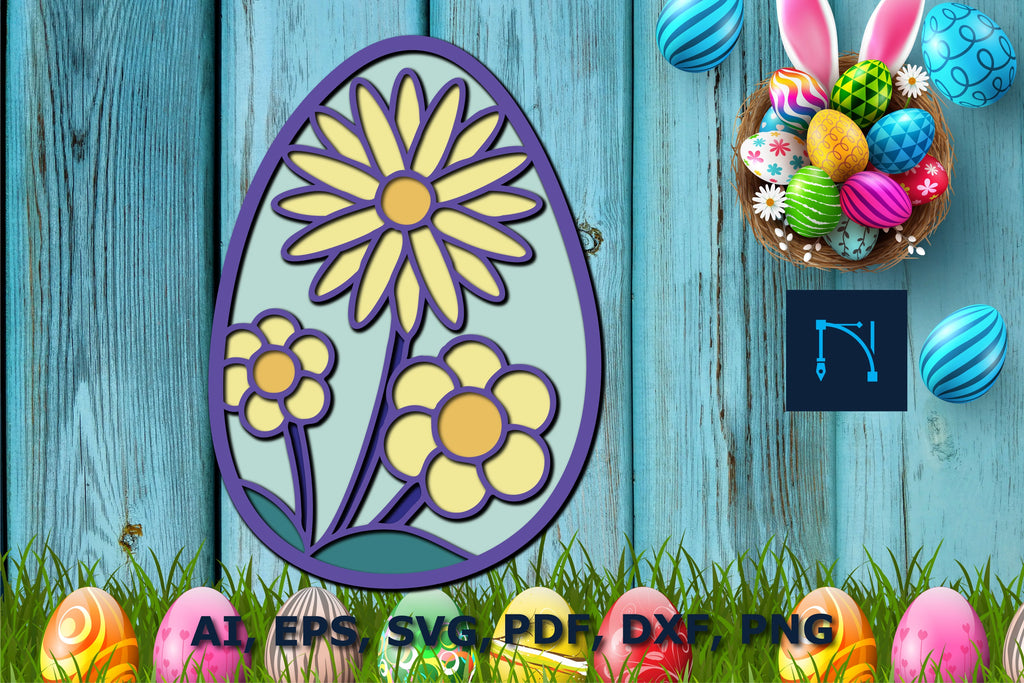 Easter egg multi-layer SVG cut file for decor - So Fontsy