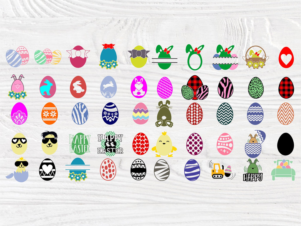 Easter Eggs SVG Cut File | 50 Egg Clipart | Svg Bundle | Egg Svg ...