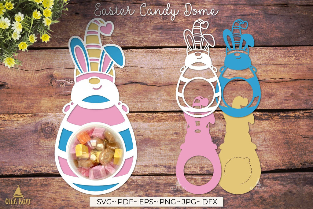 Easter gnome candy dome | Easter candy holder svg - So Fontsy