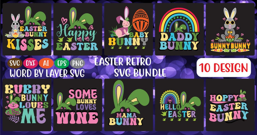 Easter Retro SVG Bundle - So Fontsy