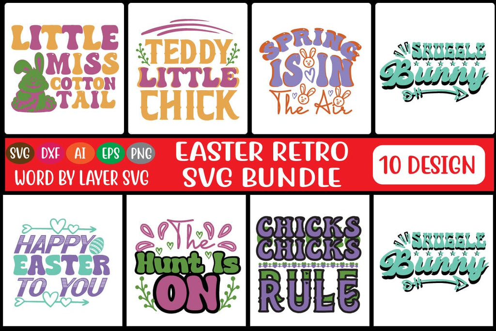 Easter Retro SVG Bundle - So Fontsy