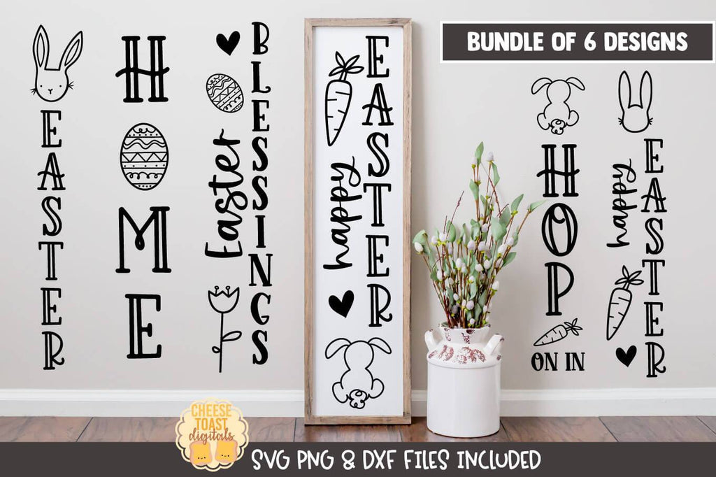 Easter SVG | Easter Vertical Porch Sign SVG Bundle - So Fontsy