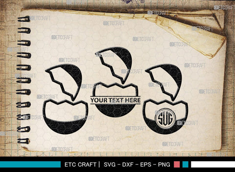 Egg Monogram, Egg Silhouette, Egg SVG, Broken Egg Svg, Omelet Svg, Morning Food Svg, Yolk Svg, SB00449 SVG ETC Craft