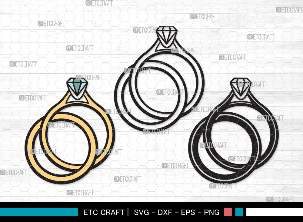 Engagement Ring Clipart SVG | Diamond Ring Svg | Wedding Ring Svg ...