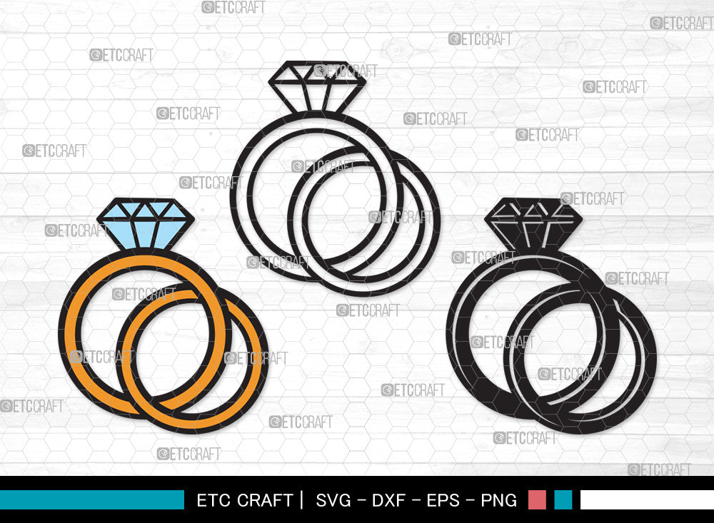 Engagement Ring Clipart SVG | Diamond Ring Svg | Wedding Ring Svg ...