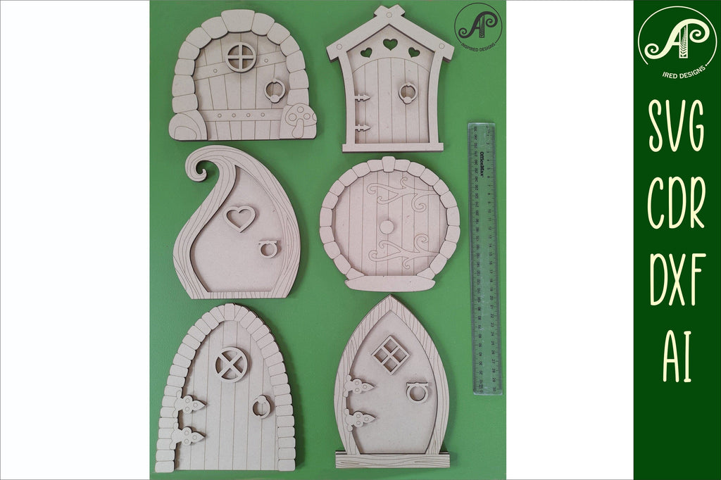 Fairy doors, Laser cut file. two layer design SVG cut files - So Fontsy fairy-doors-laser-cut-file-two-layer-design-svg-cut-files-so-fontsy