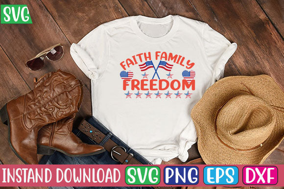 Faith Family Freedom SVG Cut File - So Fontsy