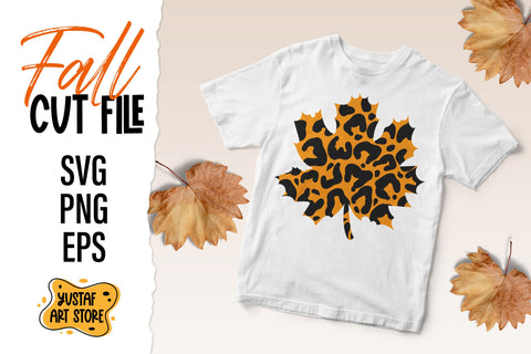 Fall leaves leopard print SVG SVG Yustaf Art Store 