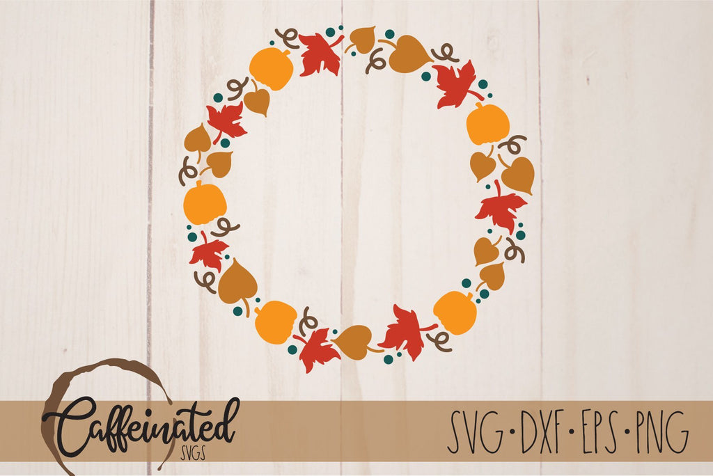 Fall Wreath SVG, Fall Leaves svg - So Fontsy