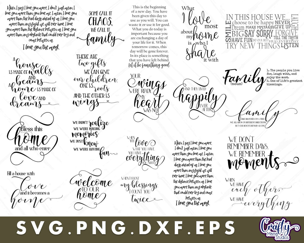 Family Bundle - Home Bundle Svg - So Fontsy
