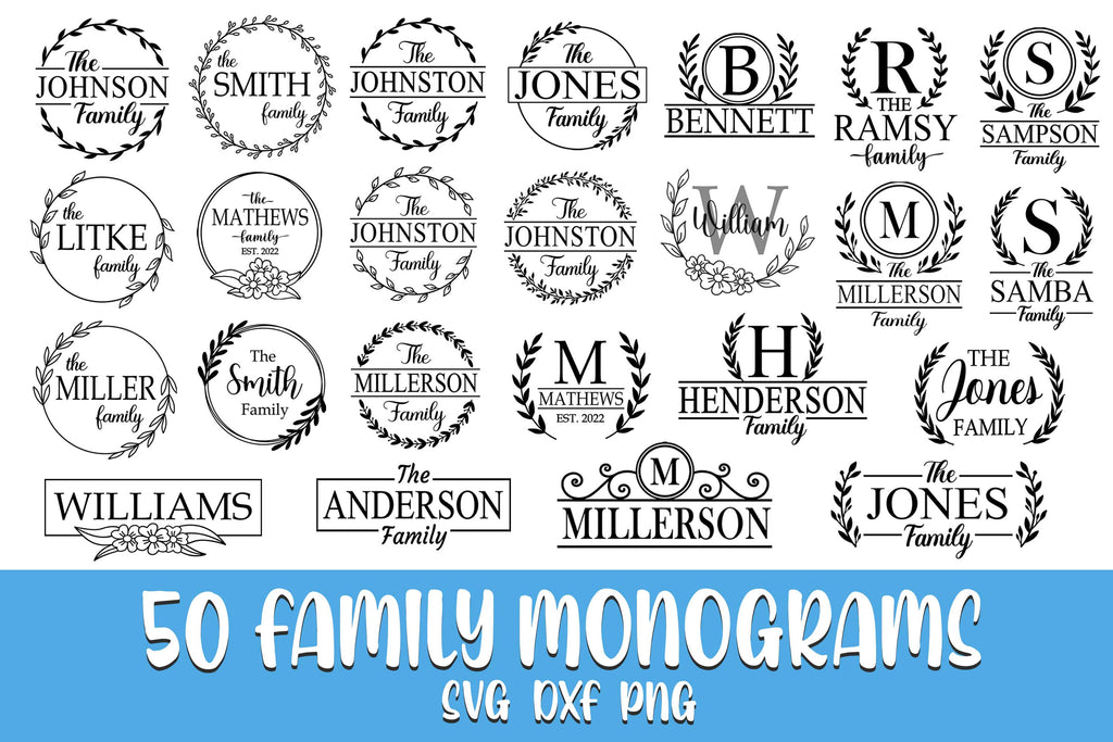 Family Monogram Svg Bundle, Welcome Svg Bundle, Porch Sign SVg - So Fontsy