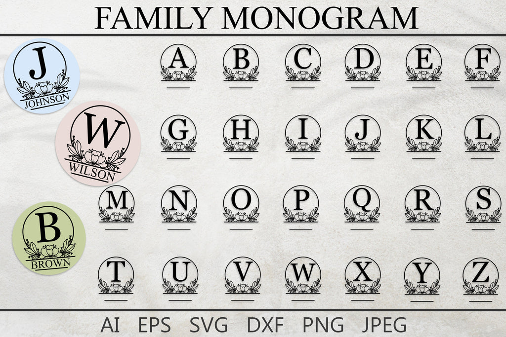 Monogram Alphabet Shadowbox SVG Bundle