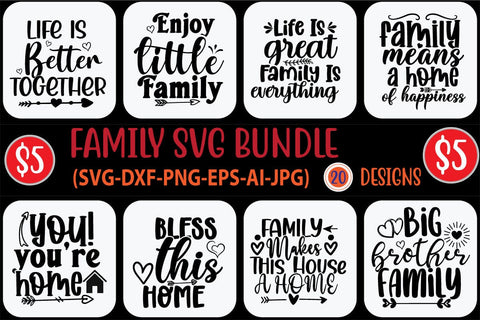 Family SVG Bundle, Home Svg, Family Quotes, Cricut Svg Files SVG Blessedprint 