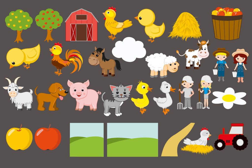 farm animals clipart for kids