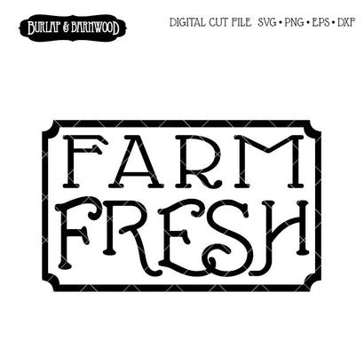 Farm Fresh SVG Burlap and Barnwood 