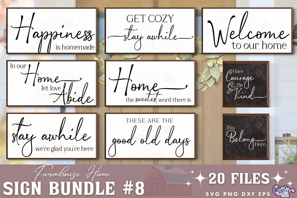 Farmhouse Bundle Svg, Home Sign Svg, Farmhouse Sign Bundle 8 - So Fontsy