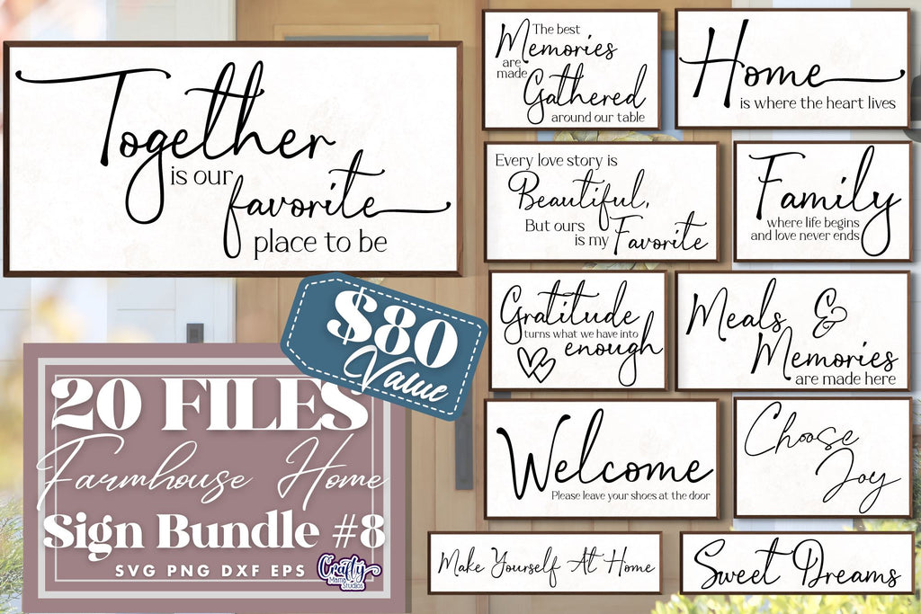 Farmhouse Bundle Svg, Home Sign Svg, Farmhouse Sign Bundle 8 - So Fontsy