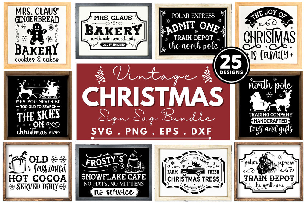 Farmhouse Christmas Sign SVG Bundle - So Fontsy