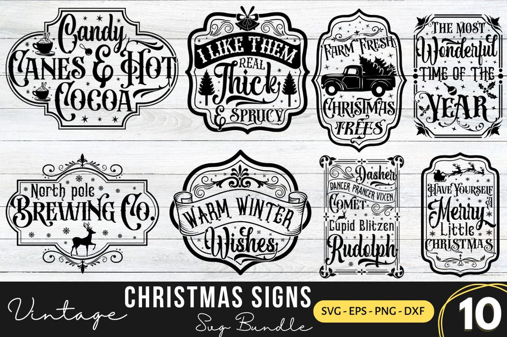 Farmhouse Christmas Signs SVG Bundle - So Fontsy