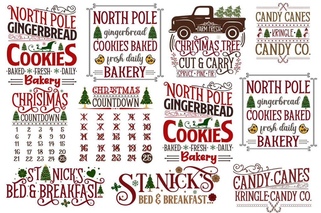 Farmhouse Christmas Svg Bundle, Christmas Sign Svg Bundle - So Fontsy