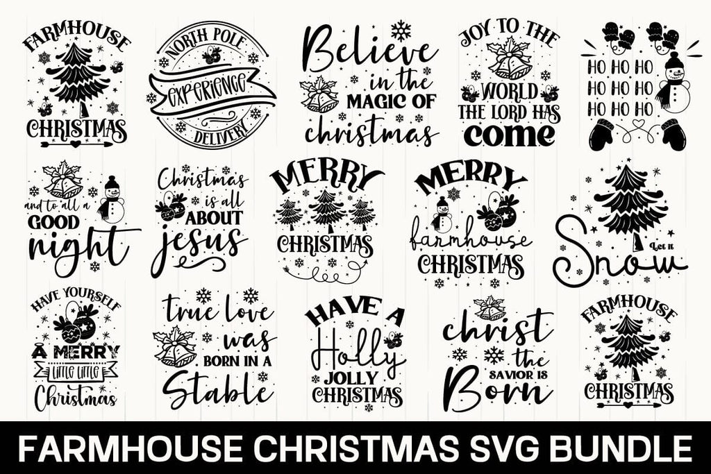 Farmhouse Christmas SVG Bundle - So Fontsy
